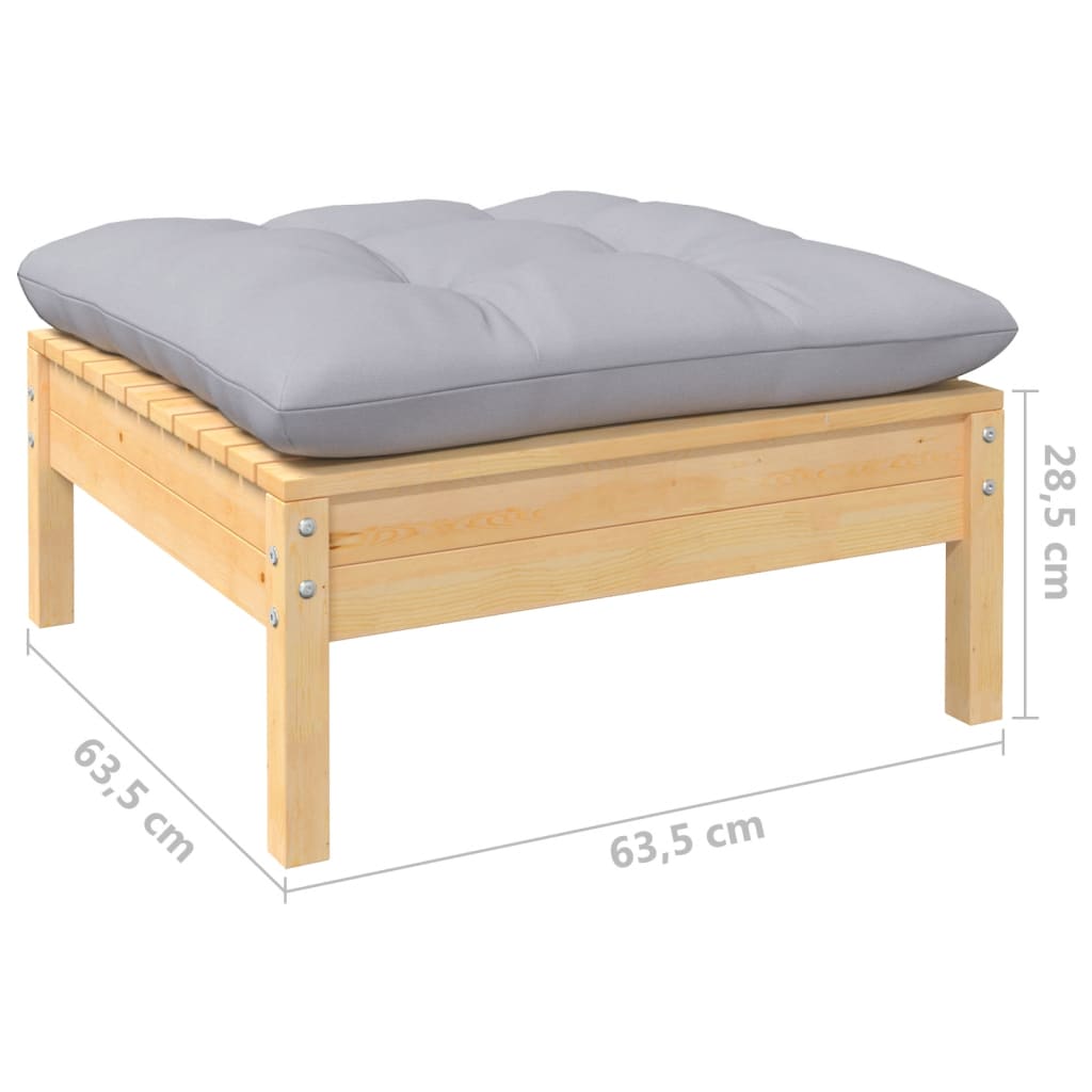 9-delige Loungeset met grijze kussens grenenhout is nu te koop bij PeponiXL, paradijselijk wonen!