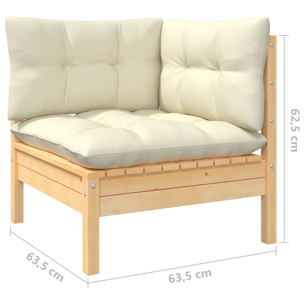 9-delige Loungeset met crèmekleurige kussens grenenhout is nu te koop bij PeponiXL, paradijselijk wonen!