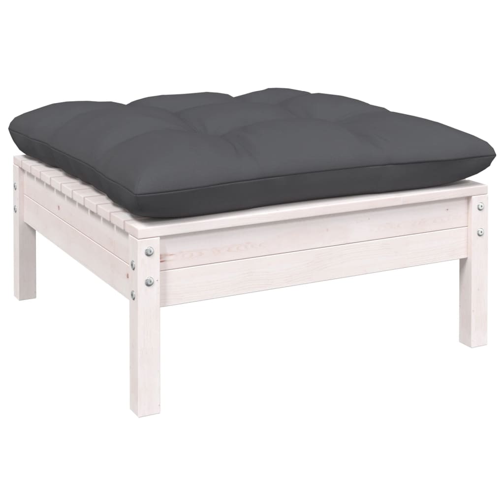 10-delige Loungeset met kussens grenenhout wit is nu te koop bij PeponiXL, paradijselijk wonen!