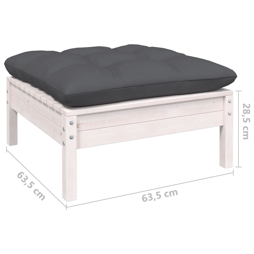 12-delige Loungeset met kussens massief grenenhout wit is nu te koop bij PeponiXL, paradijselijk wonen!