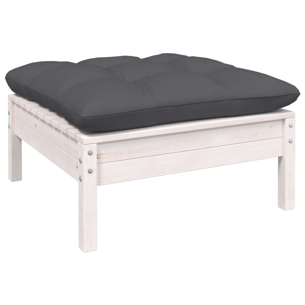 10-delige Loungeset met kussens massief grenenhout wit is nu te koop bij PeponiXL, paradijselijk wonen!