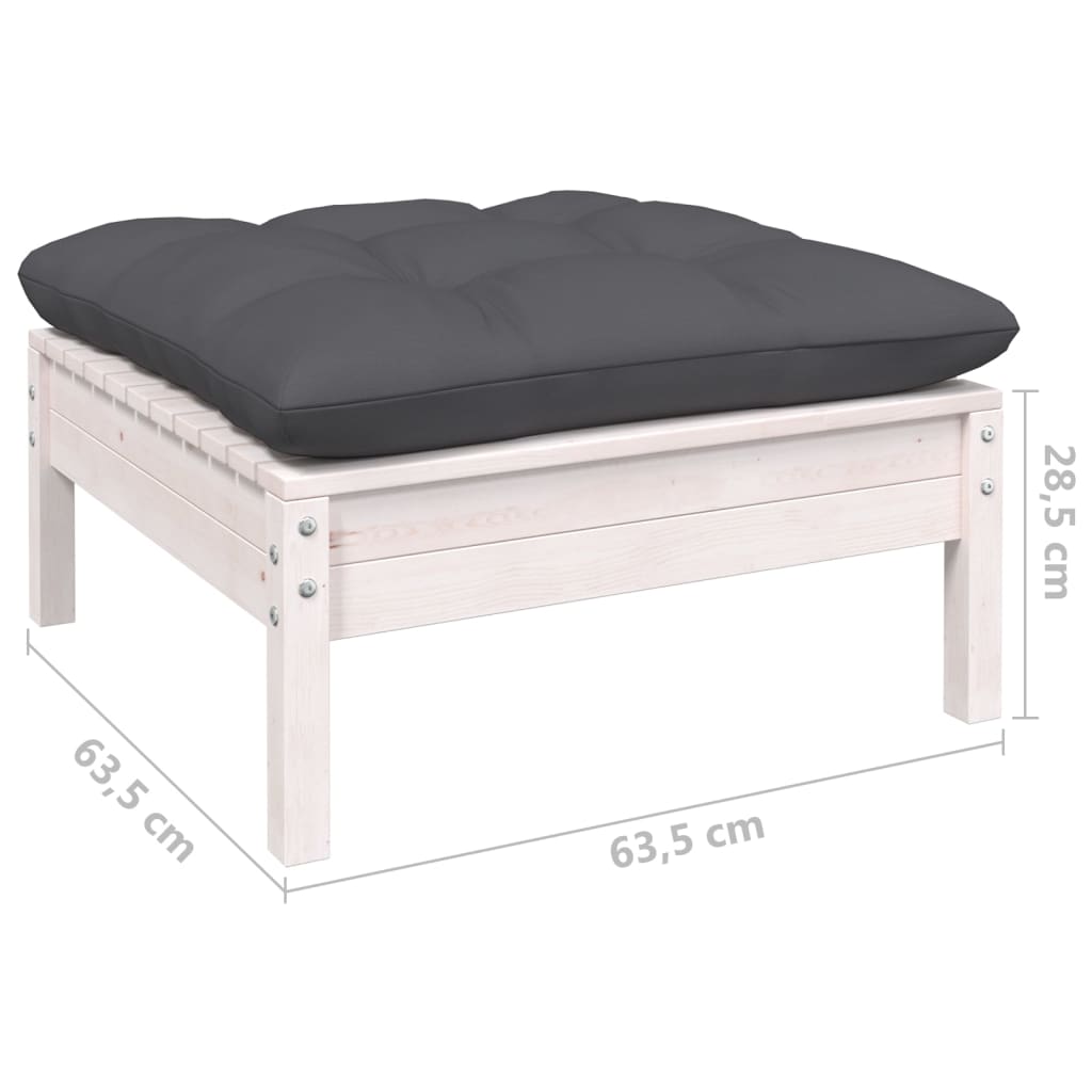 10-delige Loungeset met kussens massief grenenhout wit is nu te koop bij PeponiXL, paradijselijk wonen!