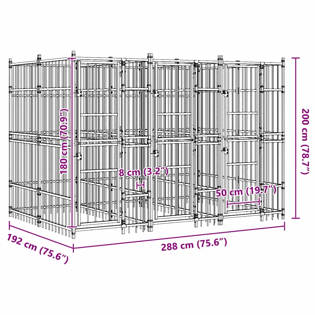 Hondenkennel 7,37 m² staal is nu te koop bij PeponiXL, paradijselijk wonen!