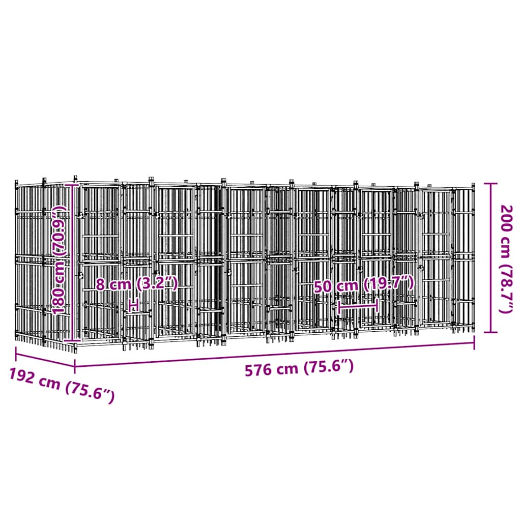 Hondenkennel 11,06 m² staal is nu te koop bij PeponiXL, paradijselijk wonen!
