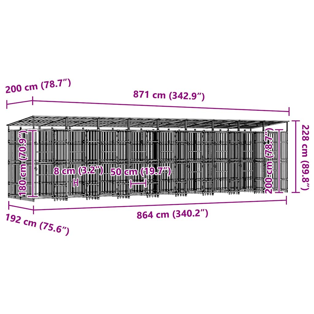 Hondenkennel 16,59 m² staal is nu te koop bij PeponiXL, paradijselijk wonen!