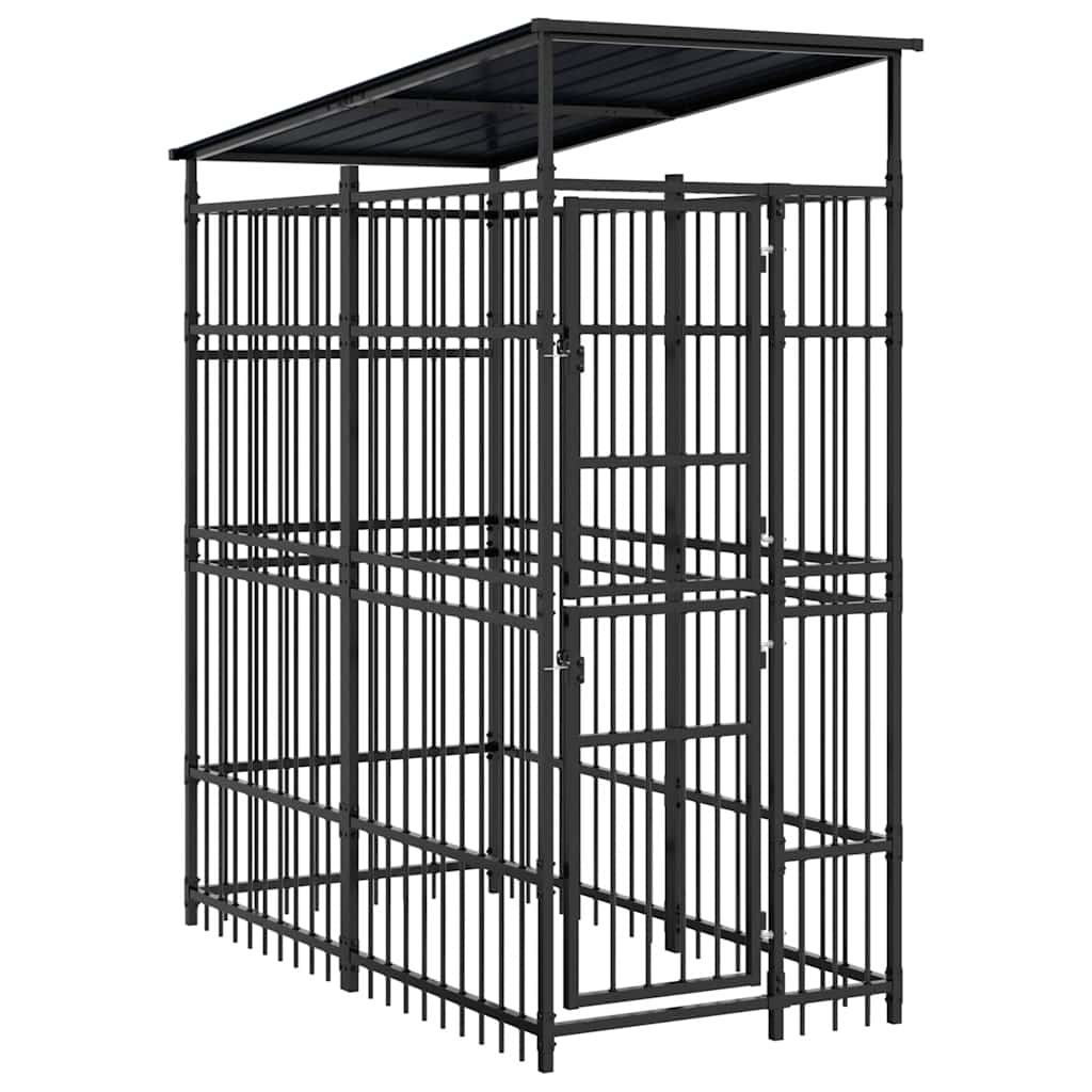 Hondenkennel met dak 1,84 m² staal is nu te koop bij PeponiXL, paradijselijk wonen!