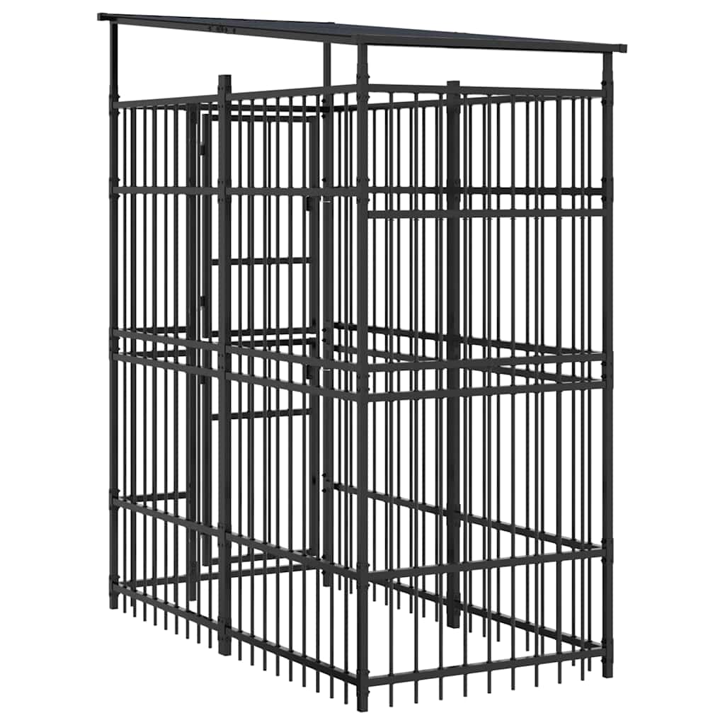 Hondenkennel met dak 1,84 m² staal is nu te koop bij PeponiXL, paradijselijk wonen!