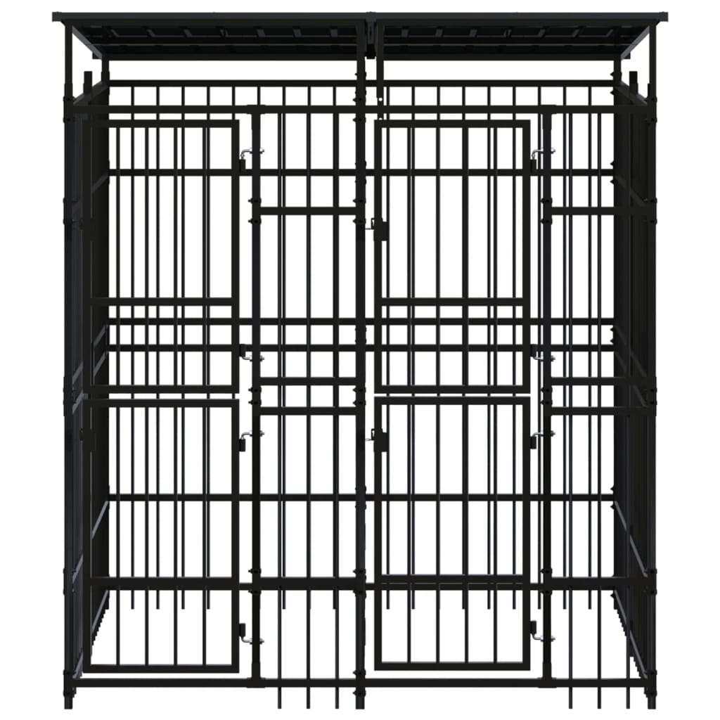 Hondenkennel met dak 3,69 m² staal is nu te koop bij PeponiXL, paradijselijk wonen!