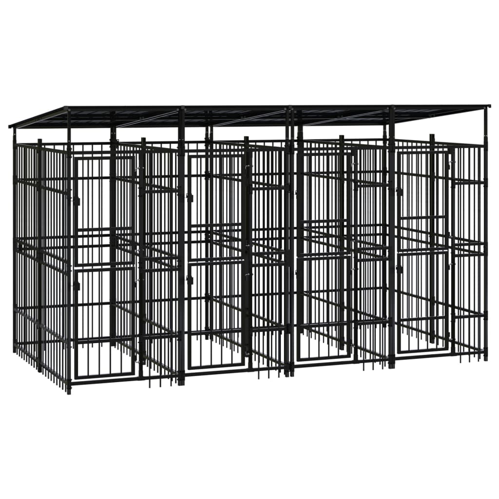 Hondenkennel met dak 7,37 m² staal is nu te koop bij PeponiXL, paradijselijk wonen!