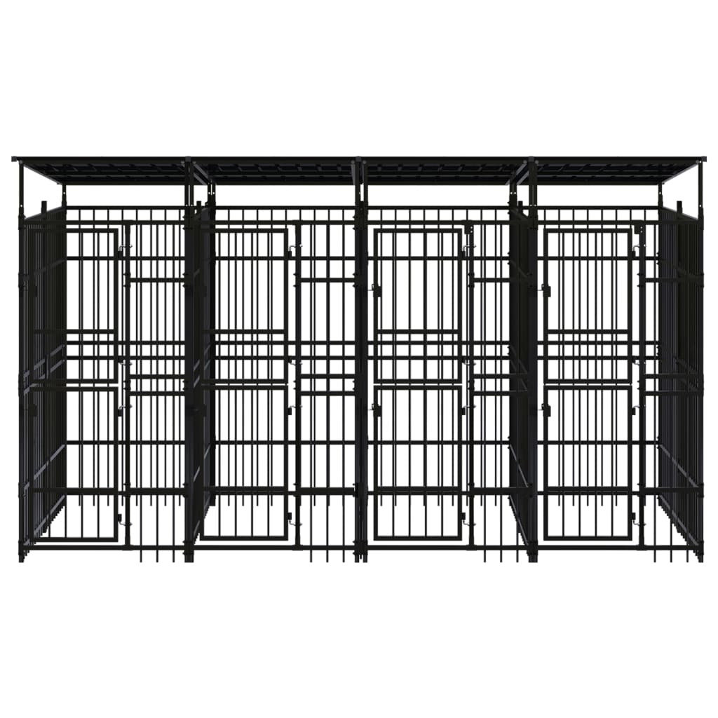 Hondenkennel met dak 7,37 m² staal is nu te koop bij PeponiXL, paradijselijk wonen!