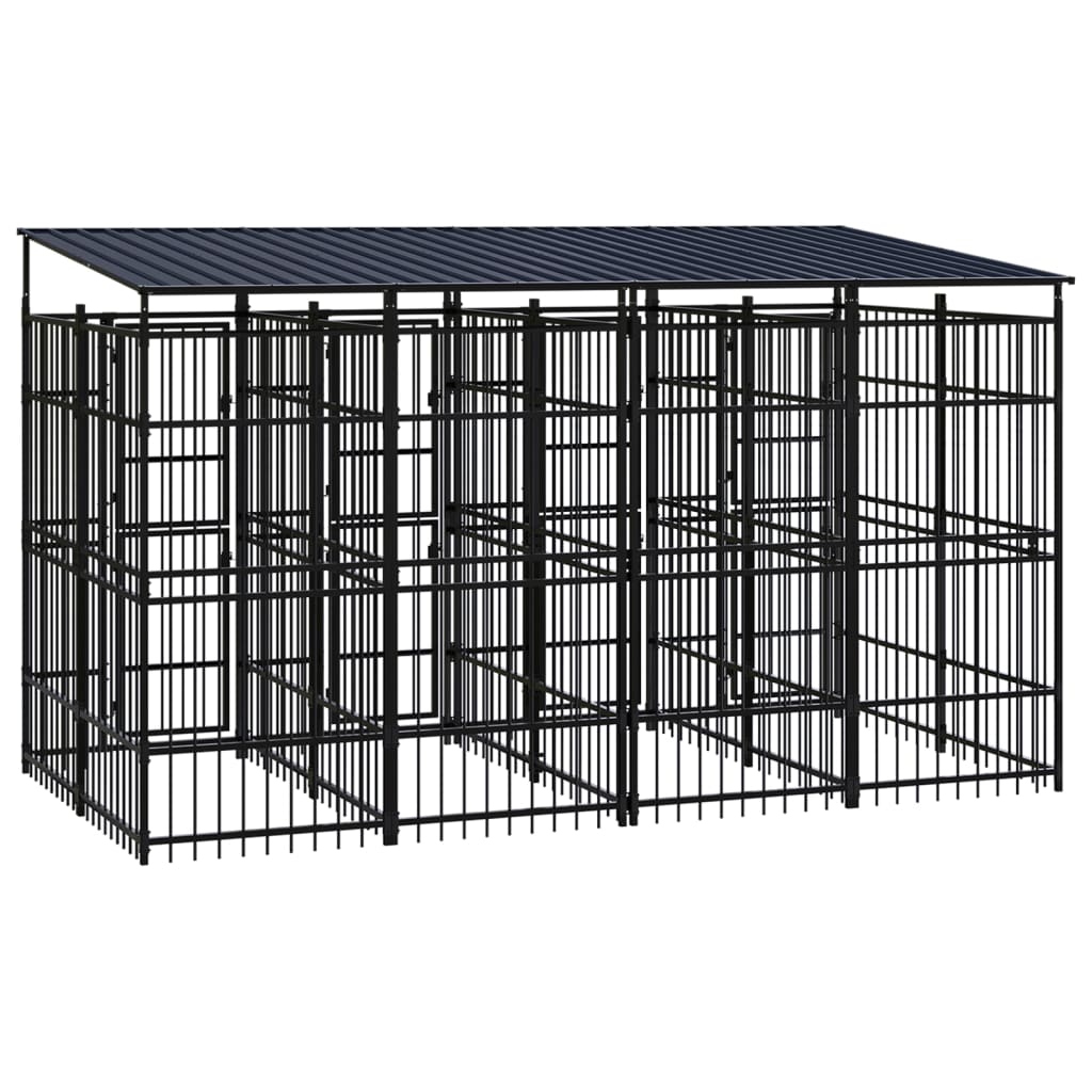 Hondenkennel met dak 7,37 m² staal is nu te koop bij PeponiXL, paradijselijk wonen!