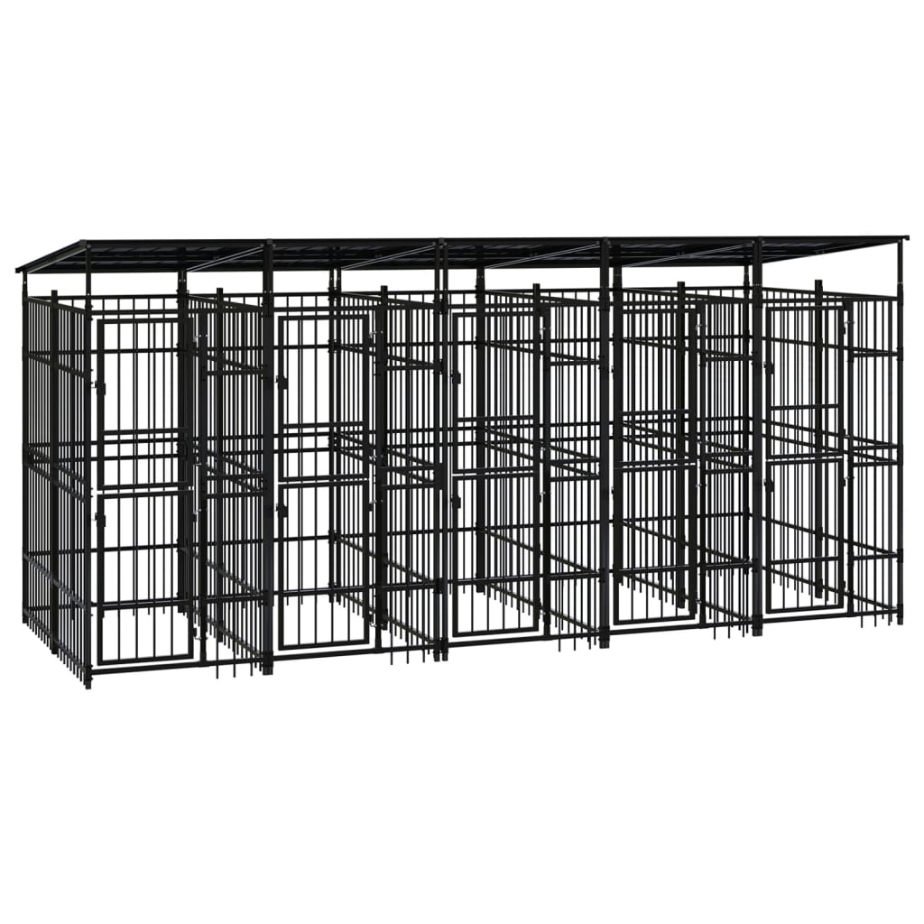 Hondenkennel met dak 9,22 m² staal is nu te koop bij PeponiXL, paradijselijk wonen!