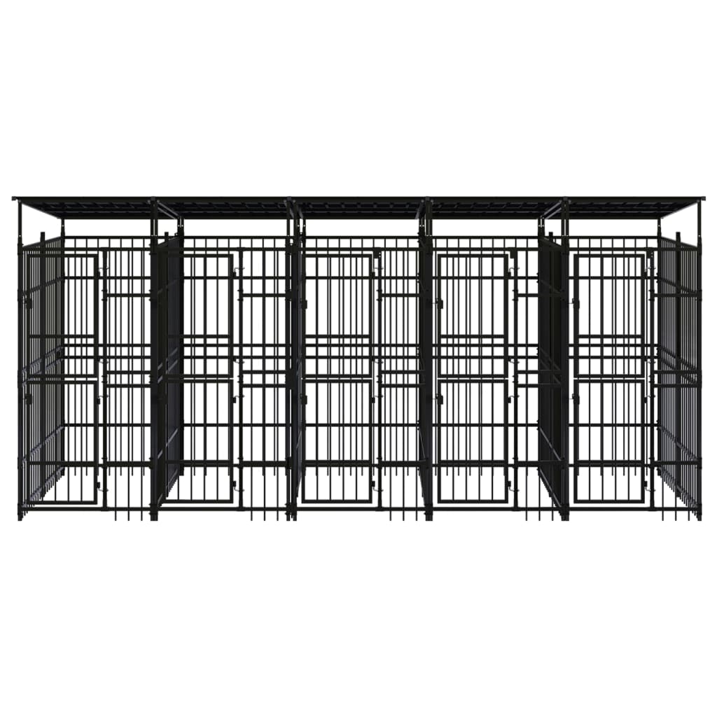 Hondenkennel met dak 9,22 m² staal is nu te koop bij PeponiXL, paradijselijk wonen!