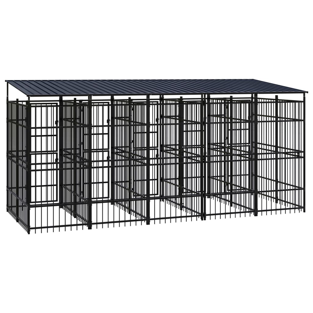 Hondenkennel met dak 9,22 m² staal is nu te koop bij PeponiXL, paradijselijk wonen!