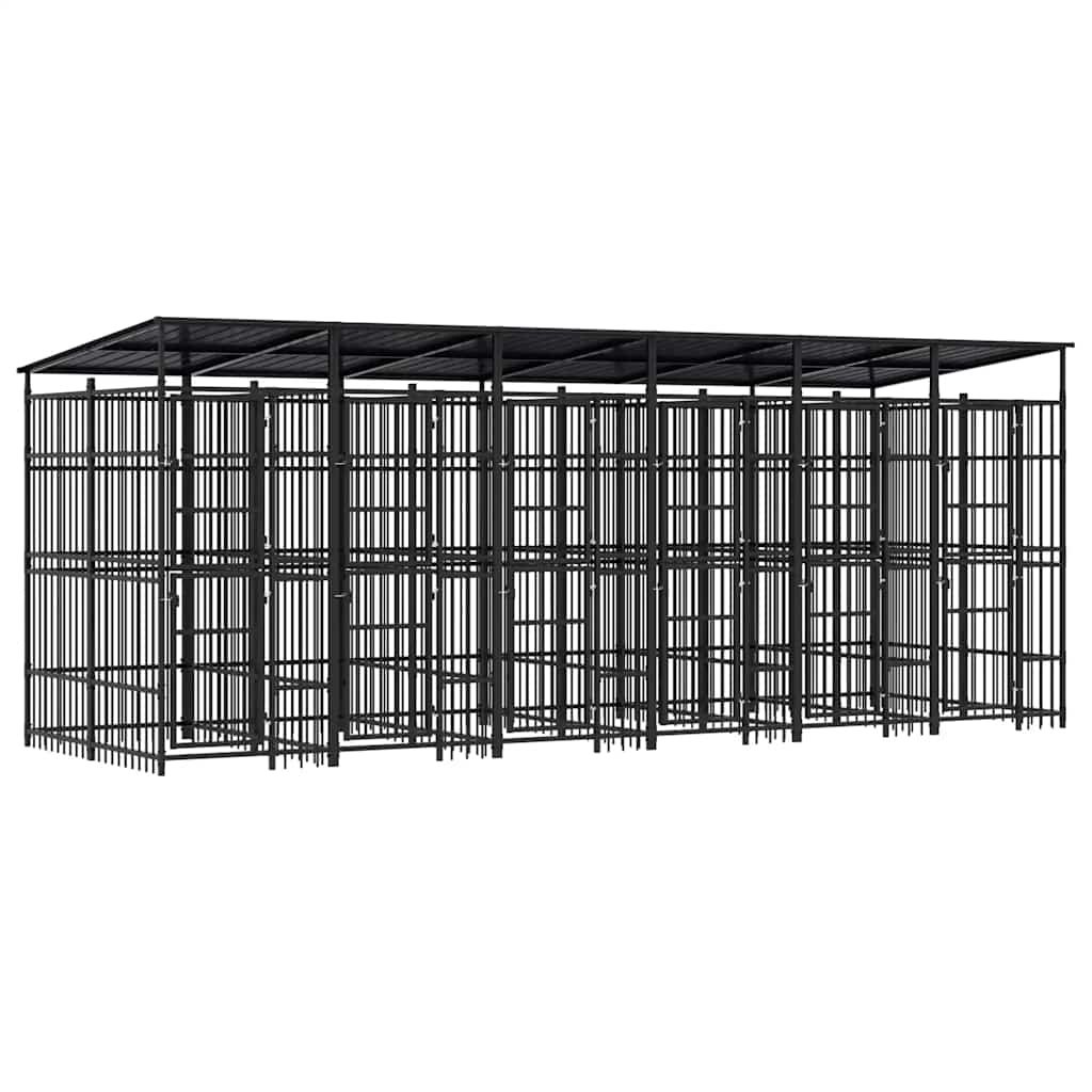 Hondenkennel met dak 11,06 m² staal is nu te koop bij PeponiXL, paradijselijk wonen!