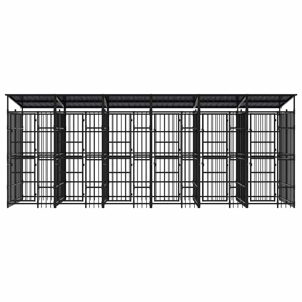 Hondenkennel met dak 11,06 m² staal is nu te koop bij PeponiXL, paradijselijk wonen!
