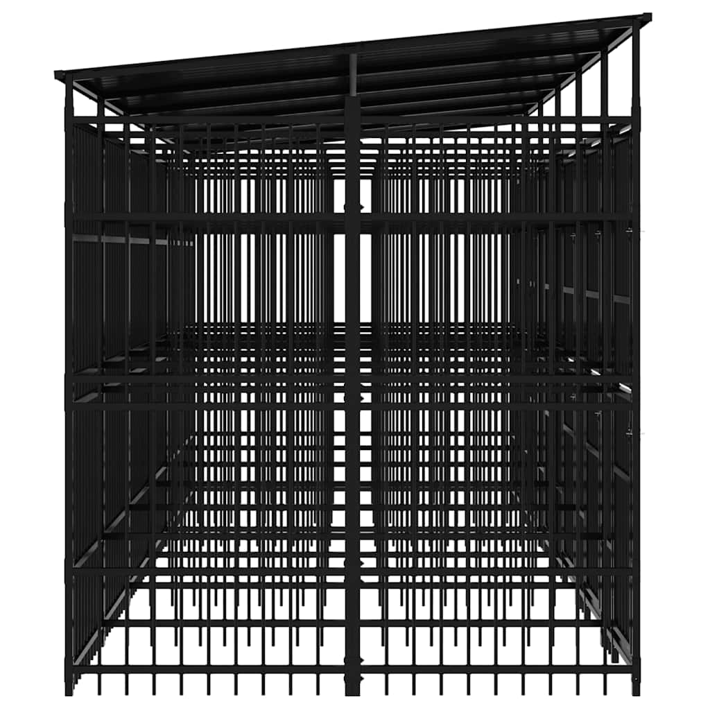 Hondenkennel met dak 11,06 m² staal is nu te koop bij PeponiXL, paradijselijk wonen!