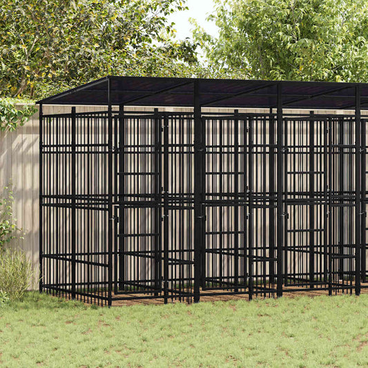 Hondenkennel met dak 11,06 m² staal is nu te koop bij PeponiXL, paradijselijk wonen!