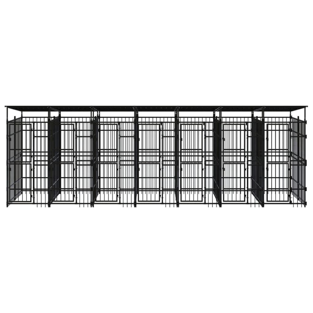 Hondenkennel met dak 12,9 m² staal is nu te koop bij PeponiXL, paradijselijk wonen!