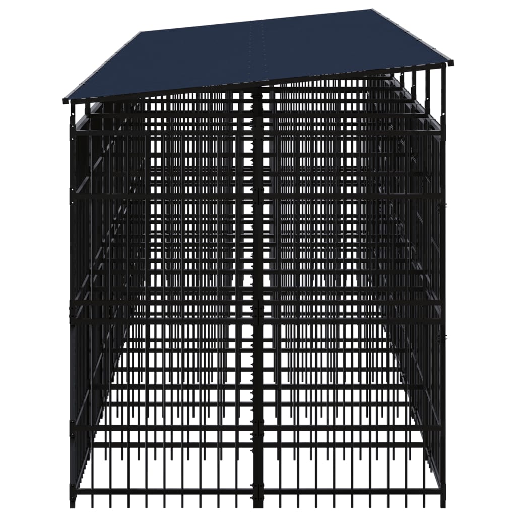 Hondenkennel met dak 12,9 m² staal is nu te koop bij PeponiXL, paradijselijk wonen!