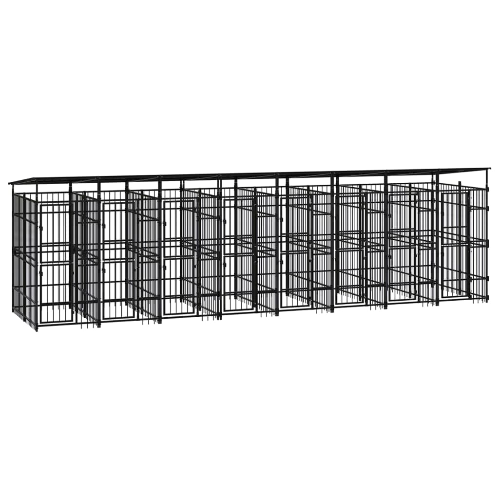 Hondenkennel met dak 14,75 m² staal is nu te koop bij PeponiXL, paradijselijk wonen!