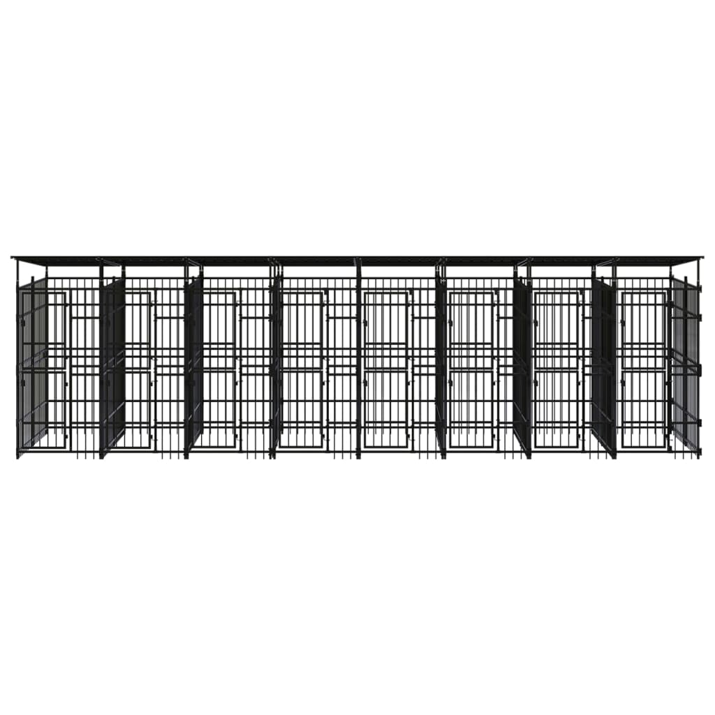 Hondenkennel met dak 14,75 m² staal is nu te koop bij PeponiXL, paradijselijk wonen!