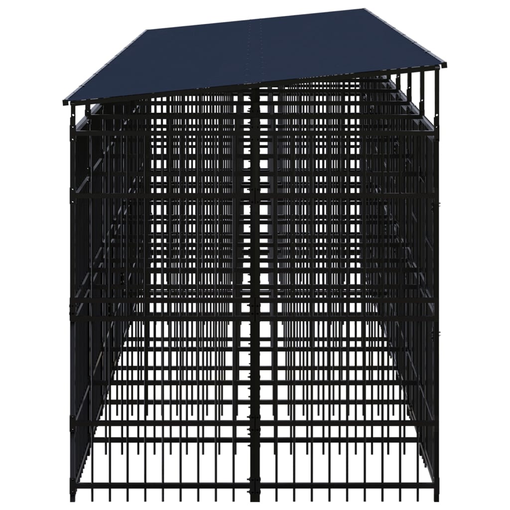Hondenkennel met dak 14,75 m² staal is nu te koop bij PeponiXL, paradijselijk wonen!