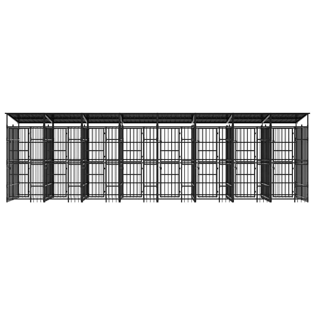 Hondenkennel met dak 14,75 m² staal is nu te koop bij PeponiXL, paradijselijk wonen!