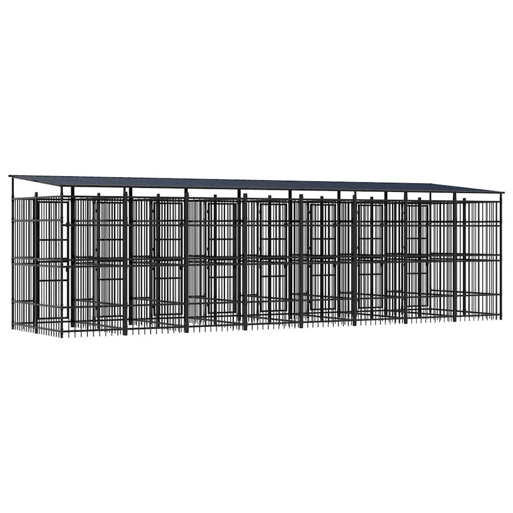 Hondenkennel met dak 14,75 m² staal is nu te koop bij PeponiXL, paradijselijk wonen!