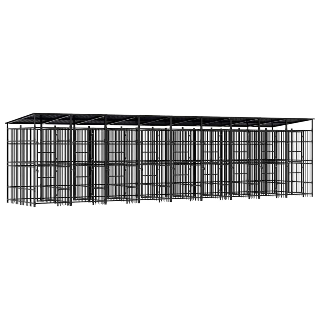 Hondenkennel met dak 16,59 m² staal is nu te koop bij PeponiXL, paradijselijk wonen!