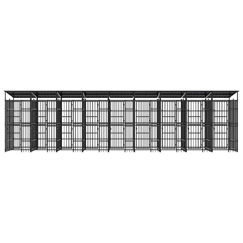 Hondenkennel met dak 16,59 m² staal is nu te koop bij PeponiXL, paradijselijk wonen!
