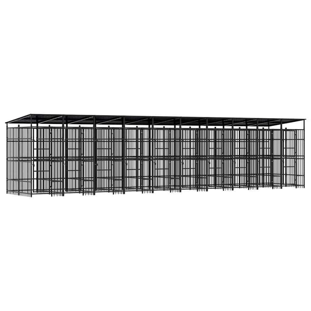 Hondenkennel met dak 18,43 m² staal is nu te koop bij PeponiXL, paradijselijk wonen!