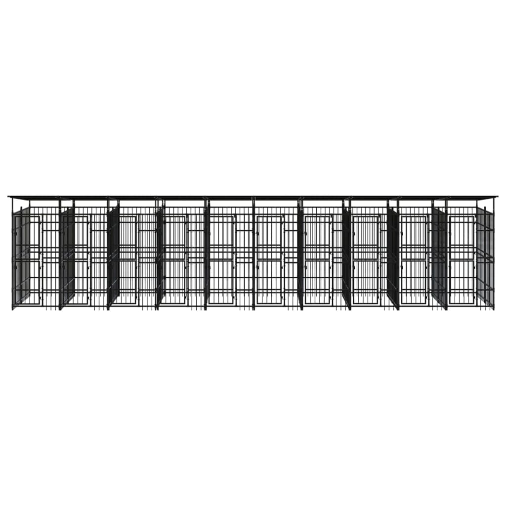 Hondenkennel met dak 18,43 m² staal is nu te koop bij PeponiXL, paradijselijk wonen!