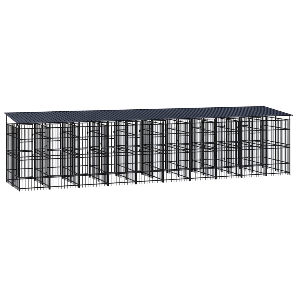 Hondenkennel met dak 18,43 m² staal is nu te koop bij PeponiXL, paradijselijk wonen!