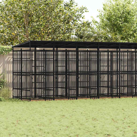 Hondenkennel met dak 18,43 m² staal is nu te koop bij PeponiXL, paradijselijk wonen!