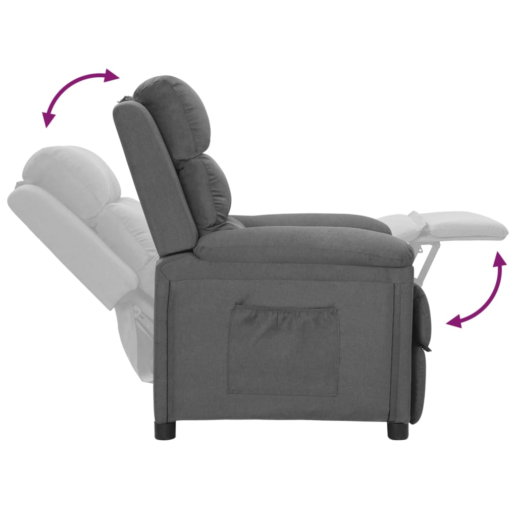 Fauteuil verstelbaar stof lichtgrijs is nu te koop bij PeponiXL, paradijselijk wonen!