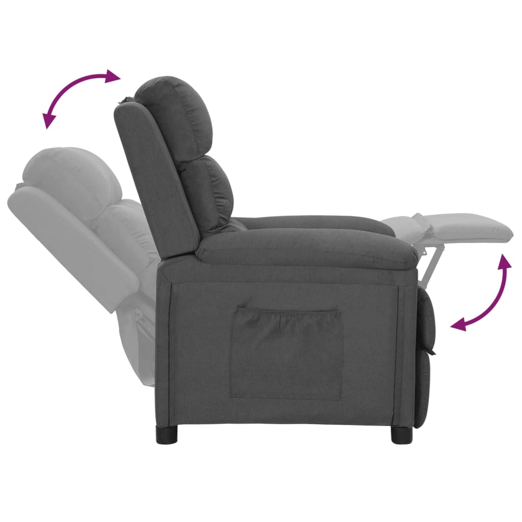 Fauteuil verstelbaar stof donkergrijs is nu te koop bij PeponiXL, paradijselijk wonen!