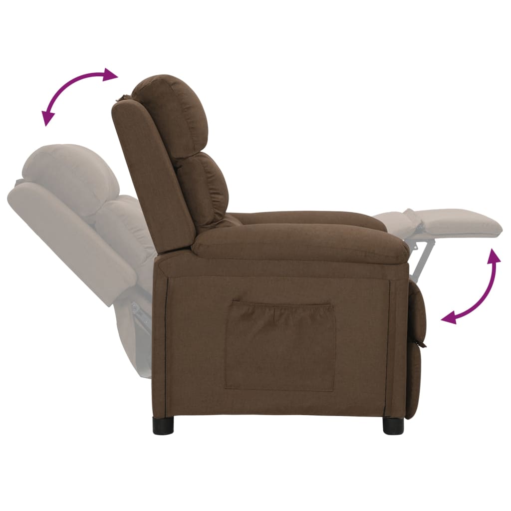 Fauteuil verstelbaar stof bruin is nu te koop bij PeponiXL, paradijselijk wonen!