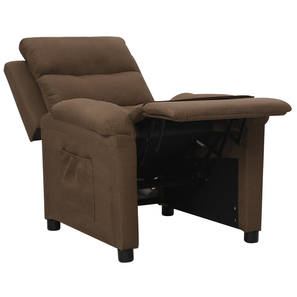 Fauteuil verstelbaar stof bruin is nu te koop bij PeponiXL, paradijselijk wonen!
