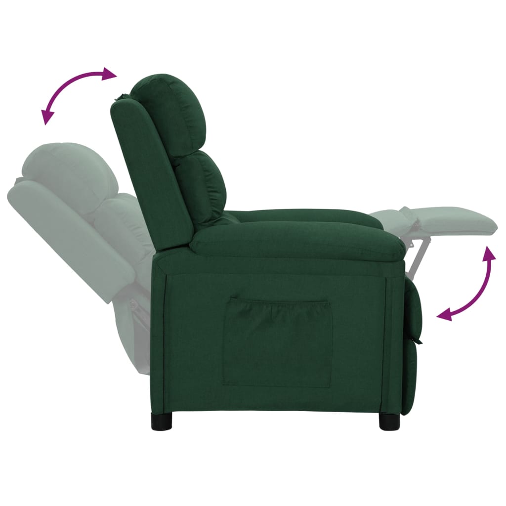 Fauteuil verstelbaar stof donkergroen is nu te koop bij PeponiXL, paradijselijk wonen!