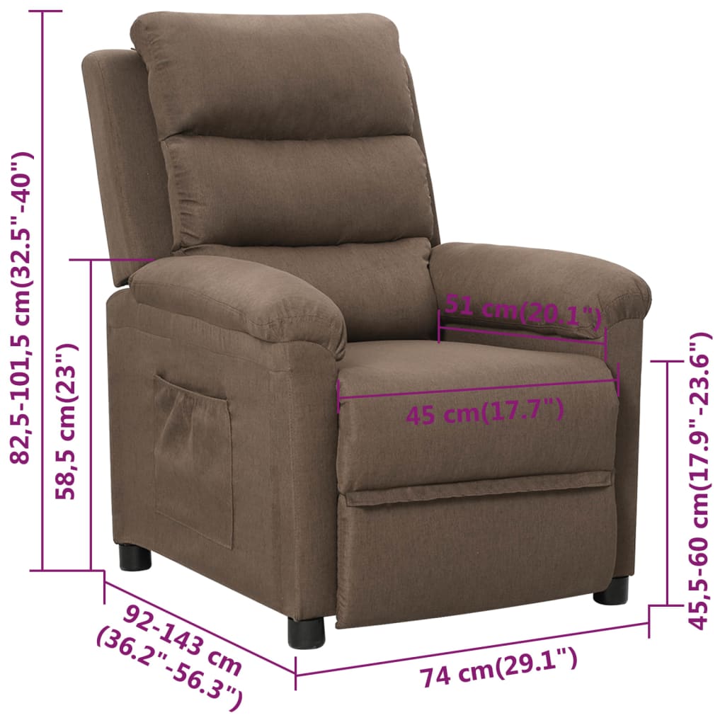 Fauteuil verstelbaar stof taupe is nu te koop bij PeponiXL, paradijselijk wonen!