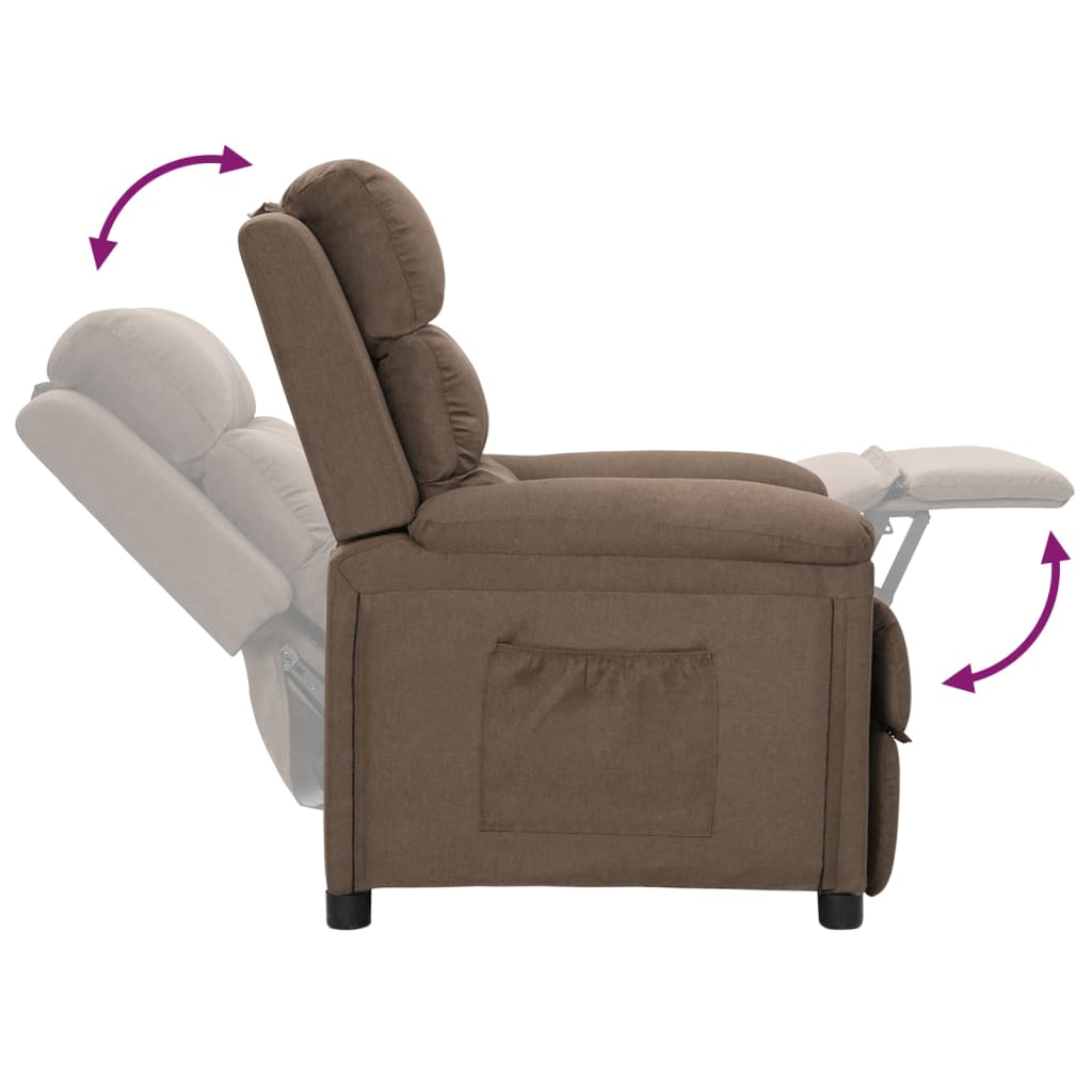 Fauteuil verstelbaar stof taupe is nu te koop bij PeponiXL, paradijselijk wonen!