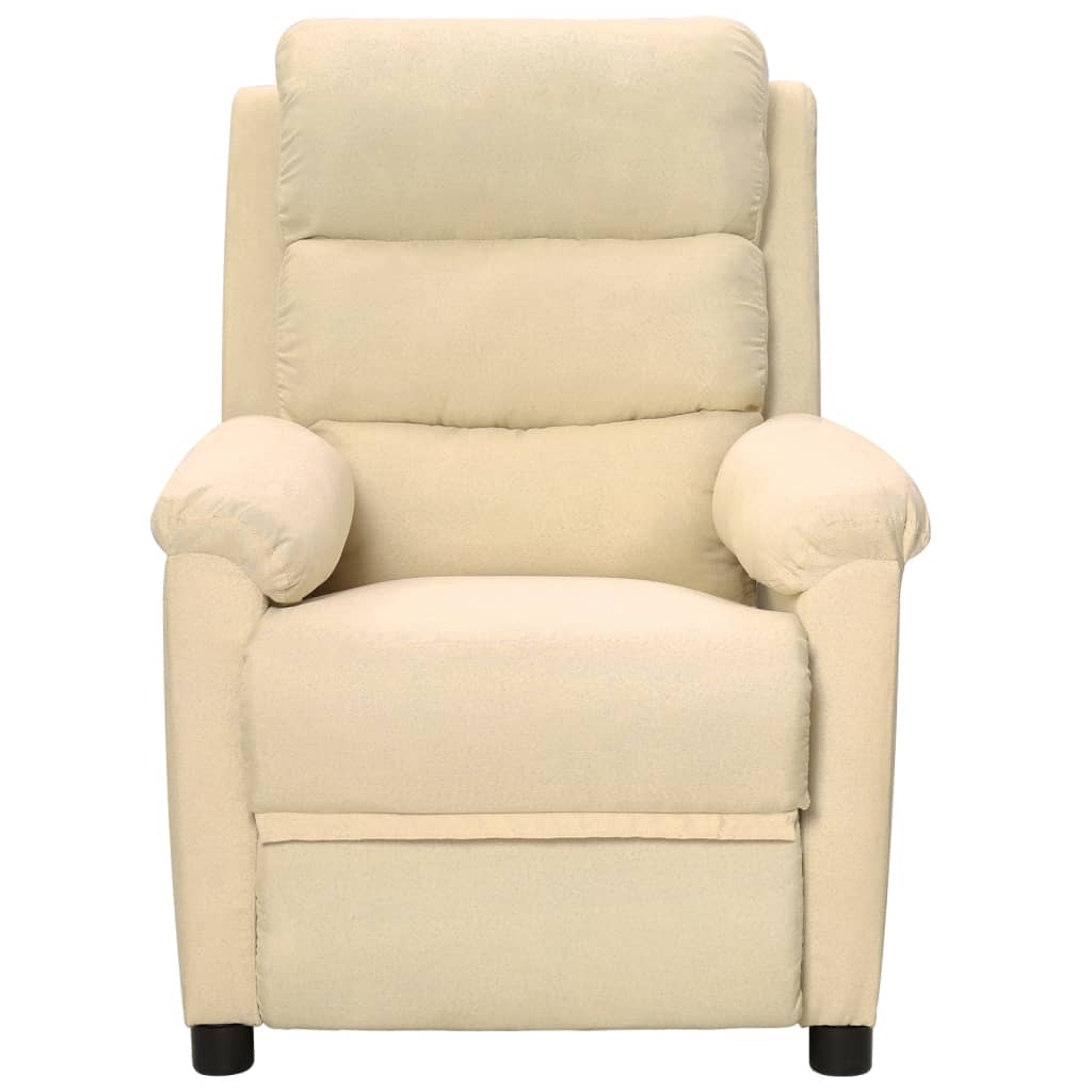 Fauteuil verstelbaar stof crèmekleurig is nu te koop bij PeponiXL, paradijselijk wonen!