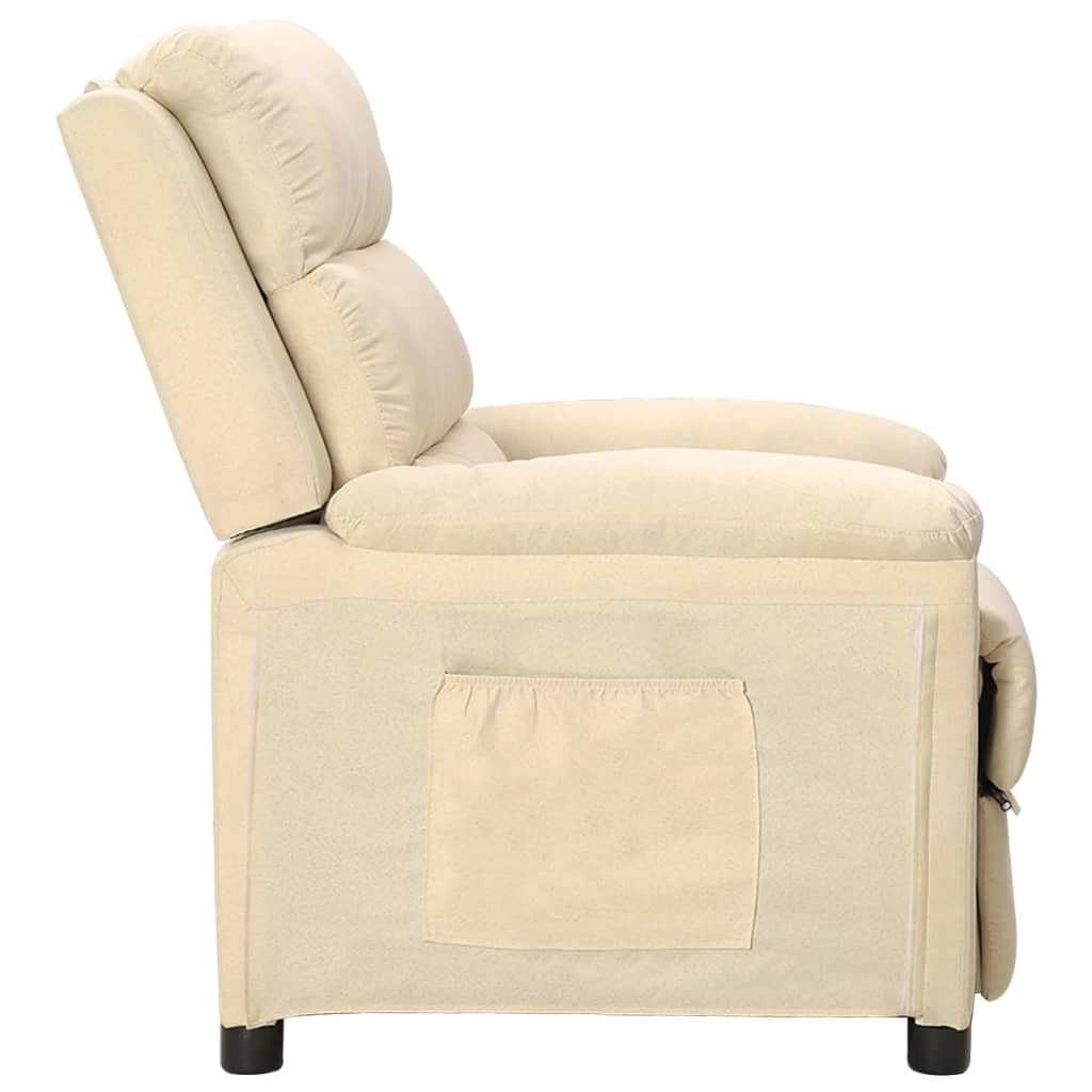 Fauteuil verstelbaar stof crèmekleurig is nu te koop bij PeponiXL, paradijselijk wonen!