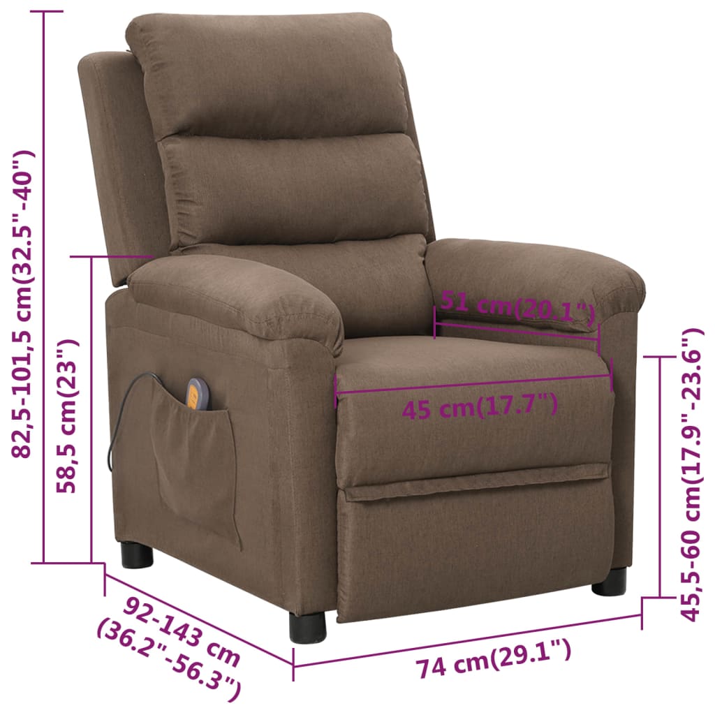 Massagestoel stof taupe is nu te koop bij PeponiXL, paradijselijk wonen!