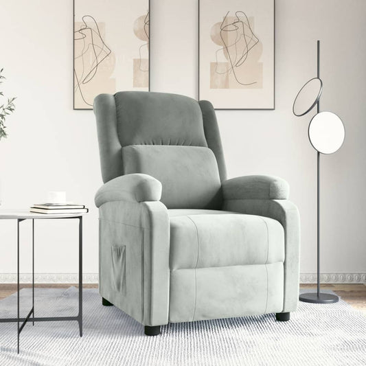 Fauteuil verstelbaar fluweel lichtgrijs is nu te koop bij PeponiXL, paradijselijk wonen!