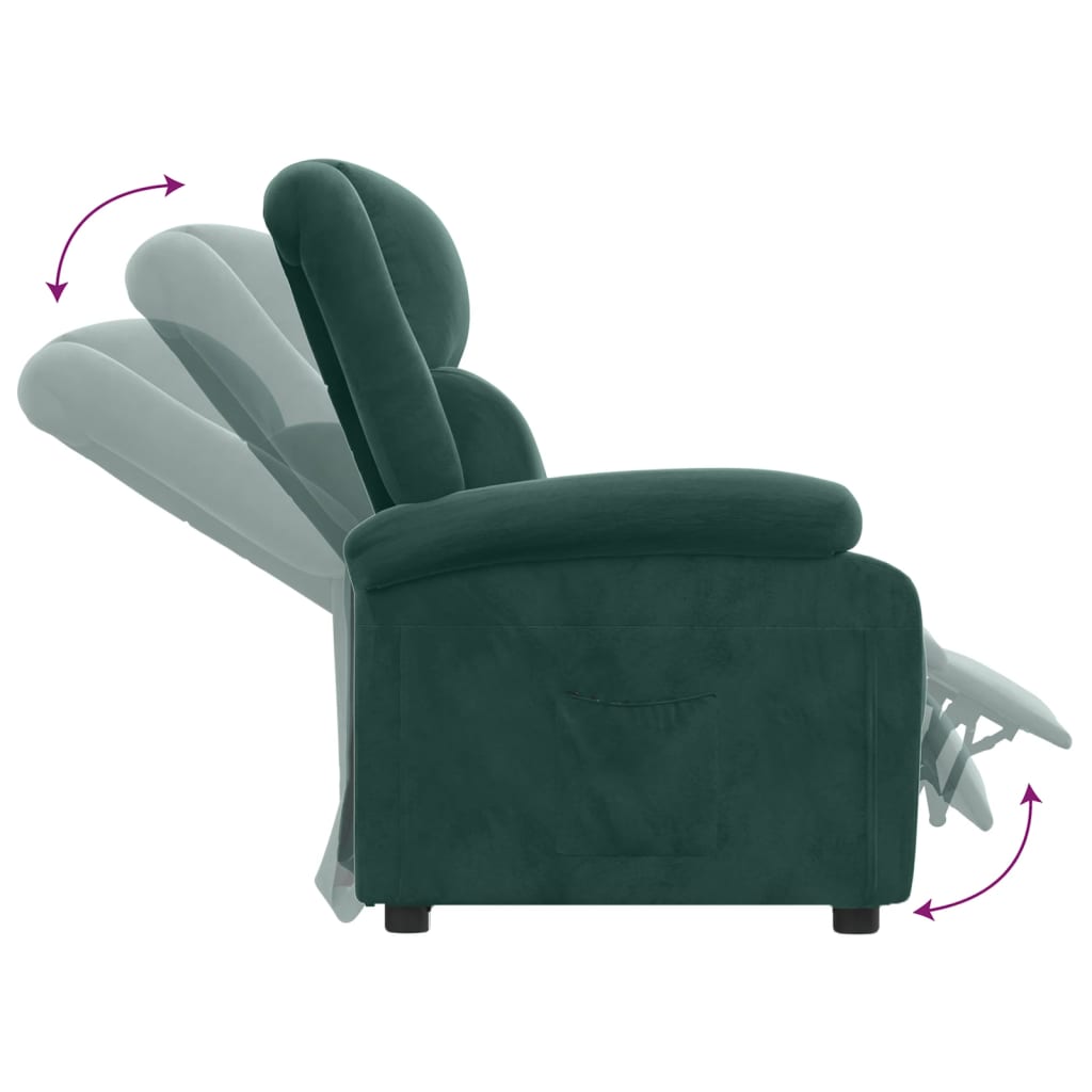 Fauteuil verstelbaar fluweel donkergroen is nu te koop bij PeponiXL, paradijselijk wonen!