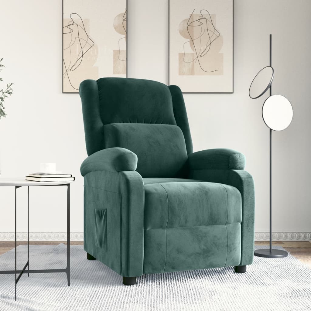 Fauteuil verstelbaar fluweel donkergroen is nu te koop bij PeponiXL, paradijselijk wonen!