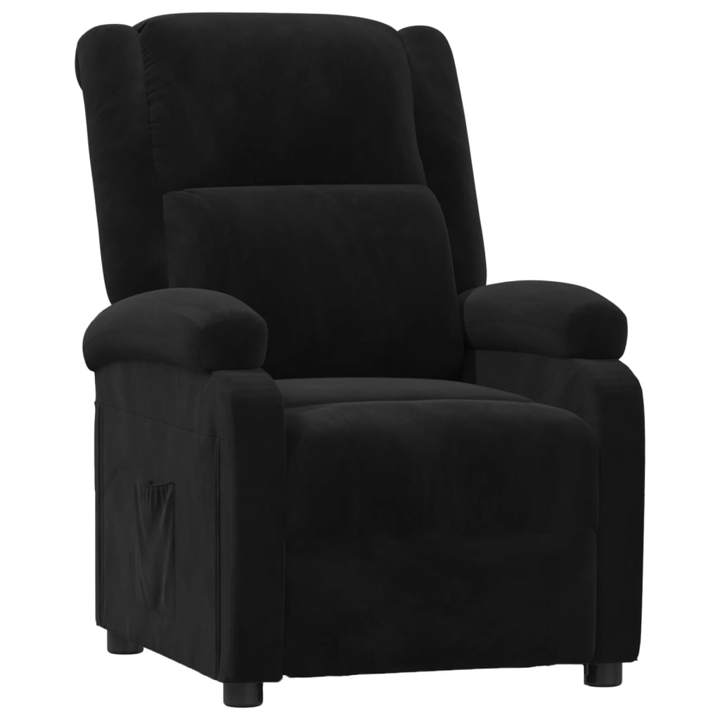 Fauteuil verstelbaar fluweel zwart is nu te koop bij PeponiXL, paradijselijk wonen!