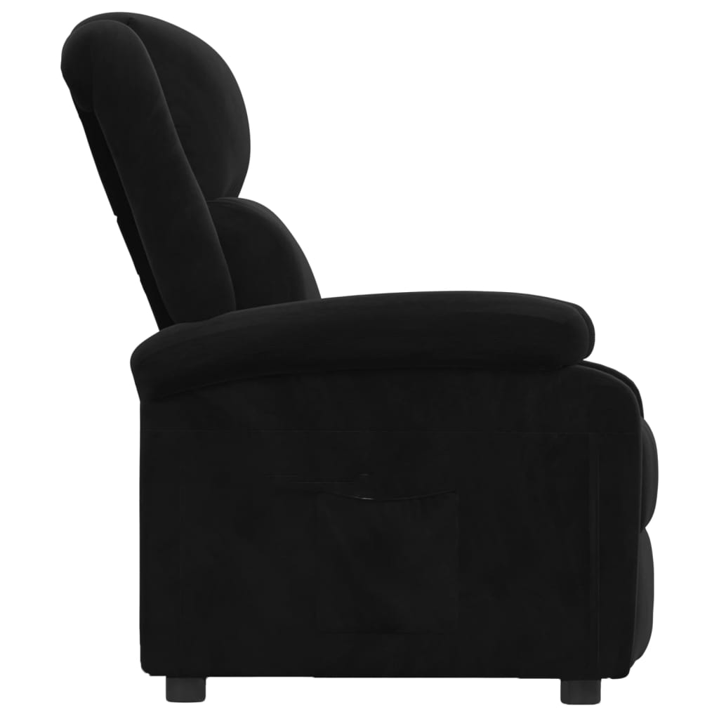 Fauteuil verstelbaar fluweel zwart is nu te koop bij PeponiXL, paradijselijk wonen!